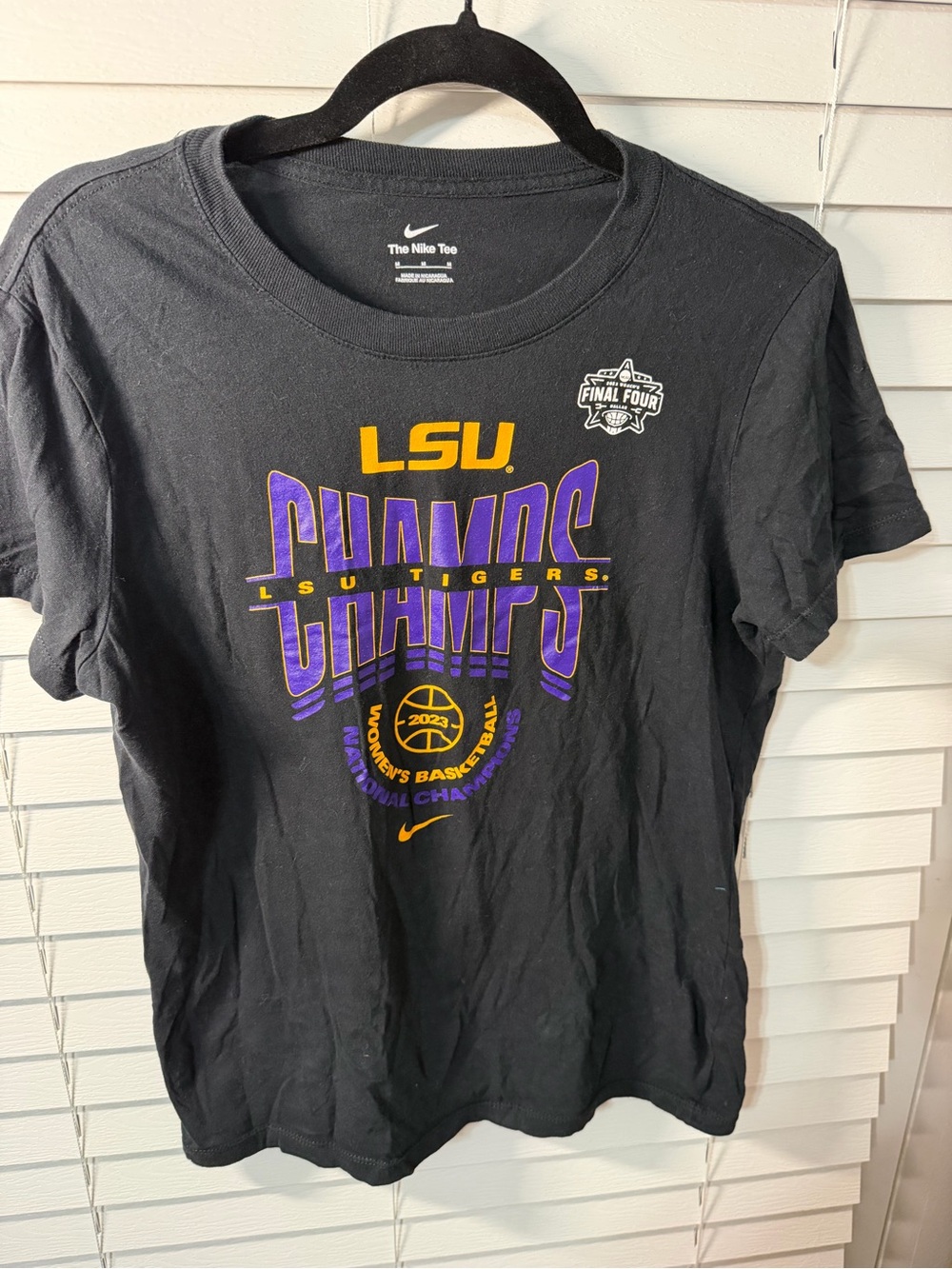 Nike Black LSU Purple and Gold Champions Tee
